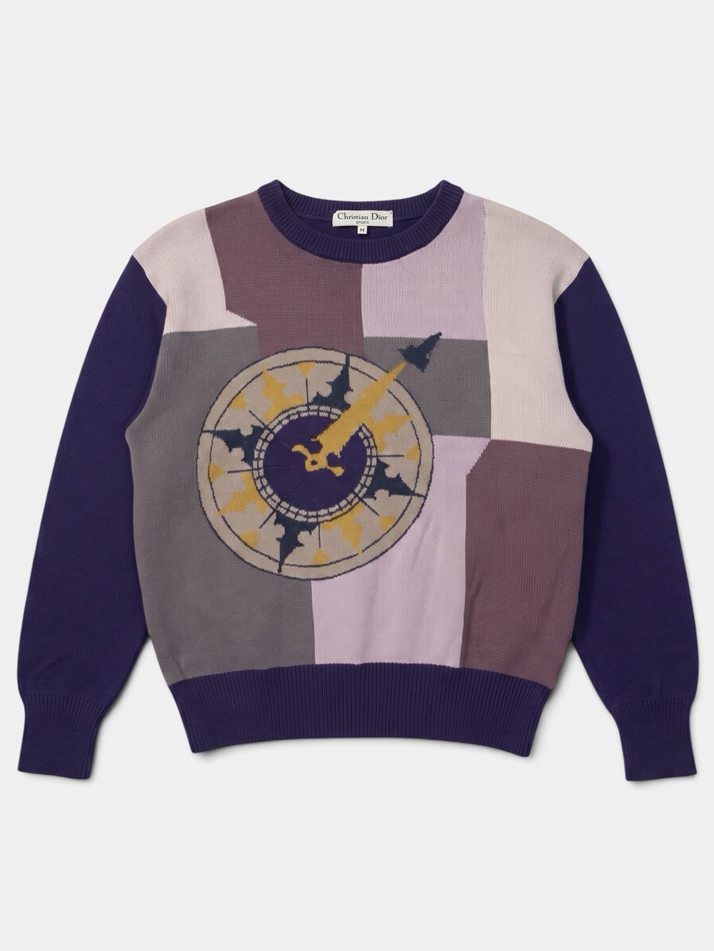 Christian Dior Sports Vintage Made in Italy 100% Wool Compass Sweater